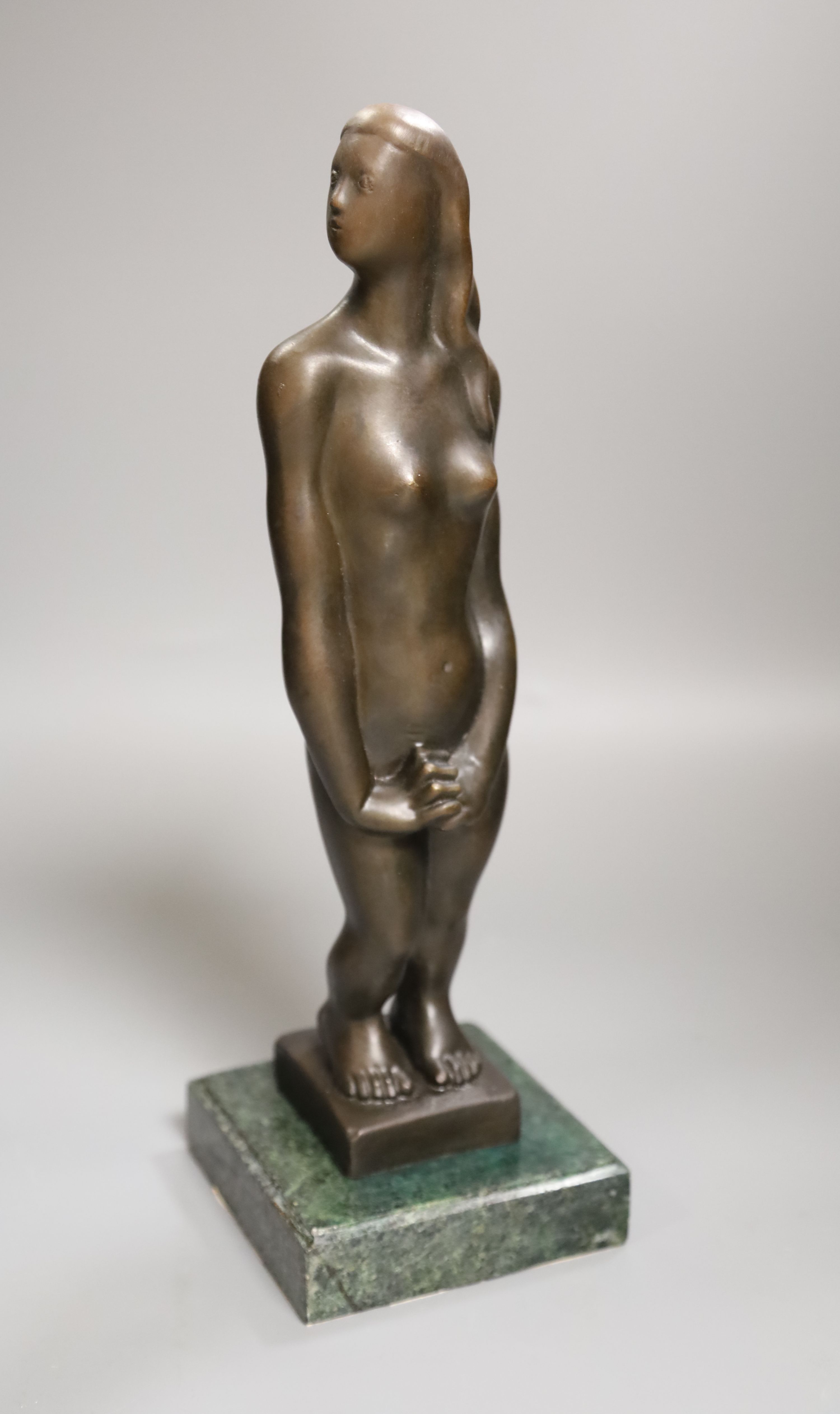An abstract bronze of a nude lady, height 25cm
